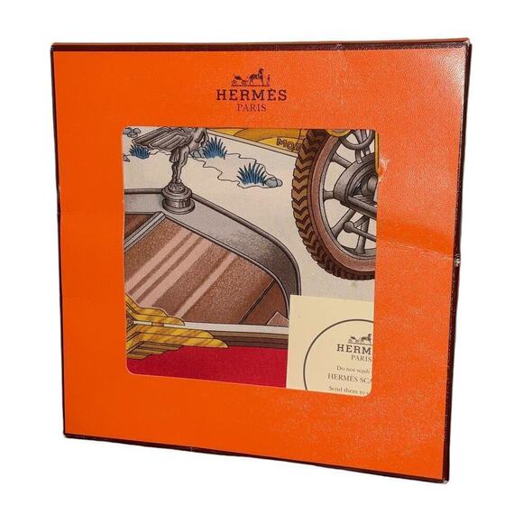 Hermes Rare Vintage 90cm Silk Scarf Automobile Hermès by Joachim Metz New in Box - Picture 4 of 16